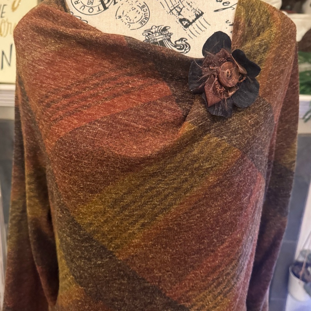 Lee Andersen Vintage Wool Blend Tunic Plaid Tartan Asymmetrical Art to Wear Med - Picture 7 of 10